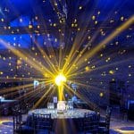 Hanging Silver or Gold Mirror Ball Centerpiece