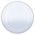 Clear Beaded Glass Charger Plate