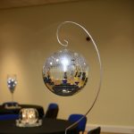 Hanging Silver or Gold Mirror Ball Centerpiece