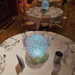 LED Crystal Ball Centrepiece with Silk Florals