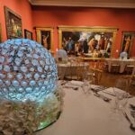 LED Crystal Ball Centrepiece with Silk Florals