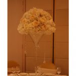 Martini Vase and Floral Arrangement with Crystals