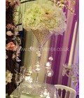 Martini Vase and Floral Arrangement with Hanging Globes