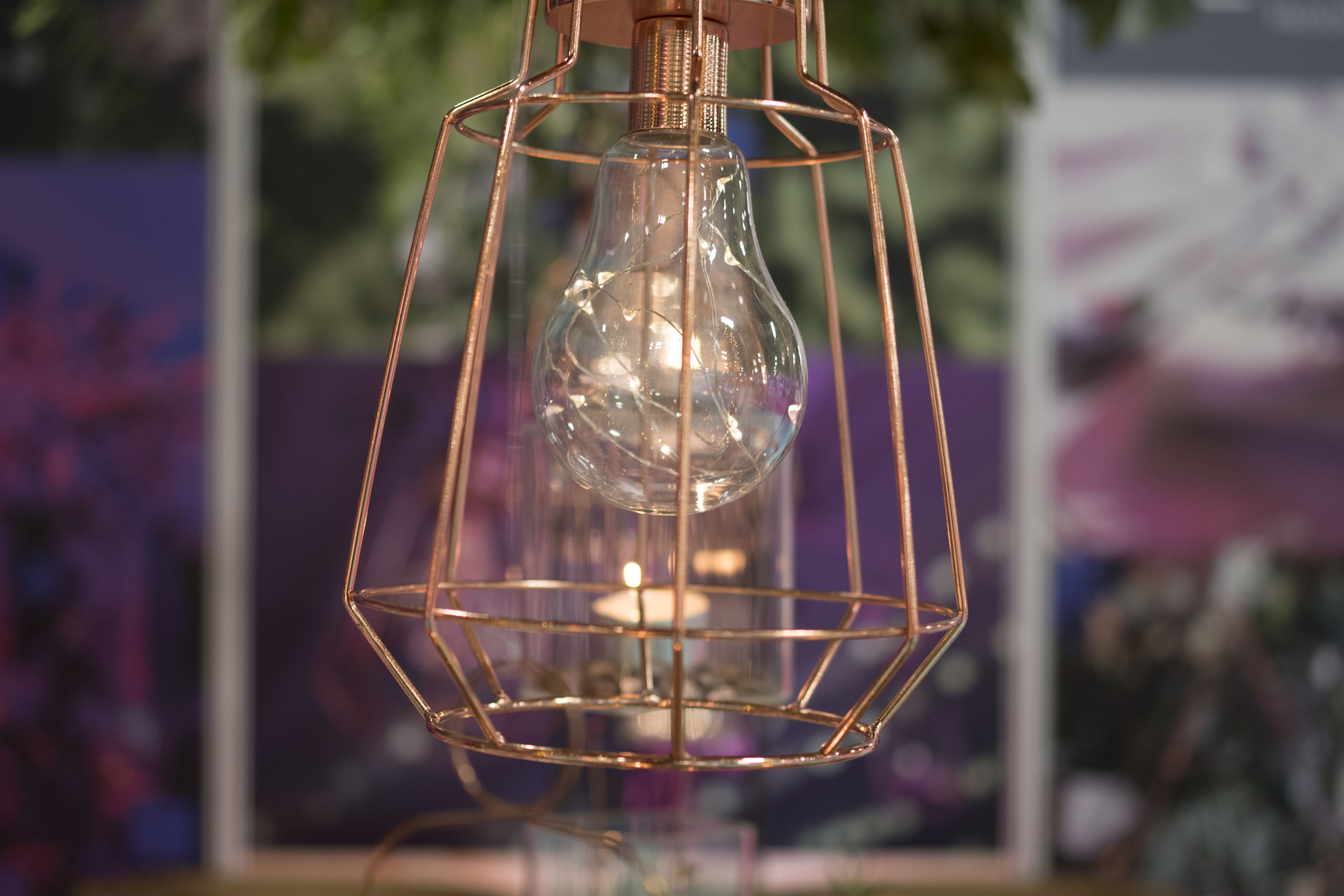 Oblong Copper Lantern