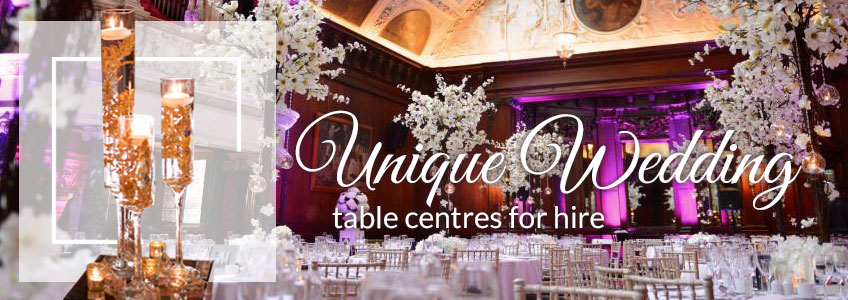 Unique wedding table centres for hire