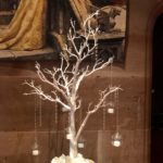 White Manzanita Tree with Florals, Crystals & Globes