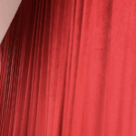Red Pleated Smooth Velvet Drapes