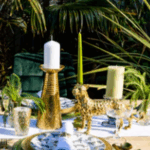 Gold Pillar Candle Holder
