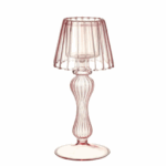 Pink Glass Lamp T-light Holder