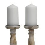 Wooden Pillar Candle Holder