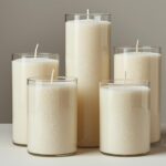Cluster of Cylinder Vases with Candle Wax Sand Cluster of Cylinder Vases with Candle Wax Sand