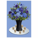 Black Vase with Silk Foliage & Florals