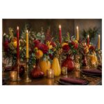 Eclectic Trestle Table Display (Red & Yellow) - Fresh