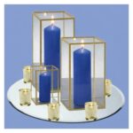 Gold Frame Box Centerpiece - Pillar Candle
