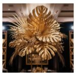 Gold Palm Double Stacked Centerpiece