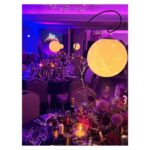 Hanging moon with Silk Florals & Candles