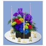 Silk Floral Cube Display